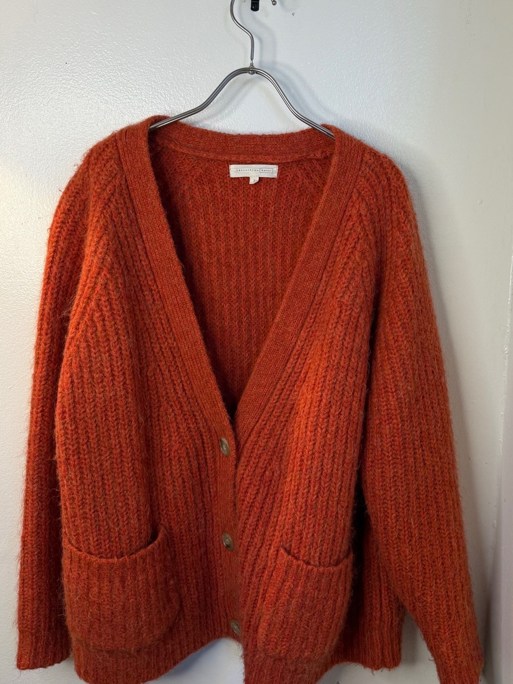 Hansel From Basel “Darling” Rust Orange Cardigan Sweater